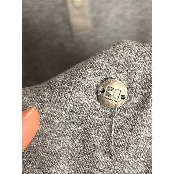 Hugo Boss Henley Shirt Mens L Gray Cotton Long Sleeve Casual Comfort Cozy Orange - Picture 9 of 16